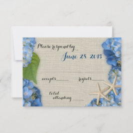 Harfish Hydrangea Hochzeitsreaktion RSVP Karte