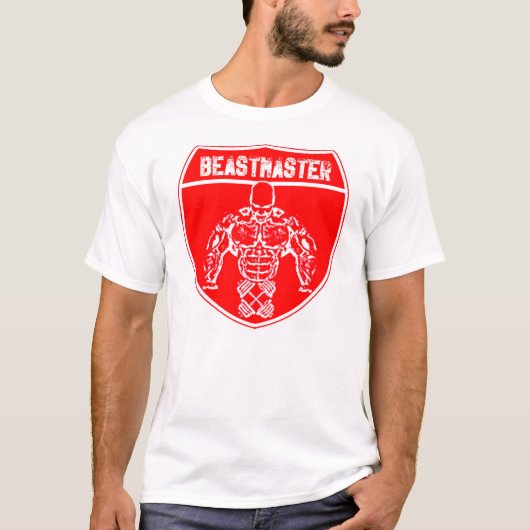 Hargis Muskel Beastmaster Rot-Schild T-Shirt (Vorderseite)