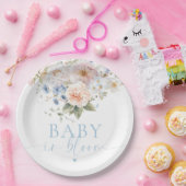 Hargove Blue Floral Baby in Bloom Baby Dusche Pappteller (Party)