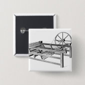 Hargreavess spinnende Jenny, vorbei graviert Button (Vorne & Hinten)