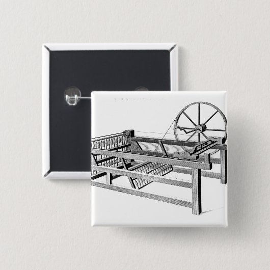 Hargreavess spinnende Jenny, vorbei graviert Button (Vorne & Hinten)