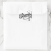 Hargreaves's Spinning Jenny, graviert von Quadratischer Aufkleber (Tasche)