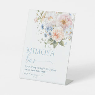 Hargrove Blaues Florales Mimosa-Bar-Schild Sockelschild