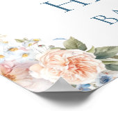 Hargrove Blue Baby in Blütendusche Begrüßungszeich Poster (Ecke)