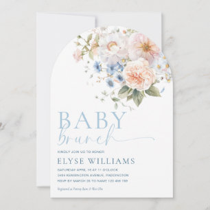 Hargrove Blue Floral Baby Brunch Babydusche Arsch Einladung