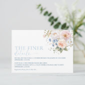 Hargrove Blue Floral Baby Duschkarte Einladung (Stehend Vorderseite)