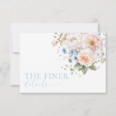 Hargrove Blue Floral Baby Duschkarte Einladung (Rückseite)