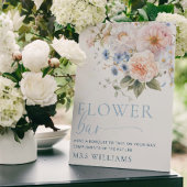 Hargrove Blue Floral Blume Bar Sign Poster