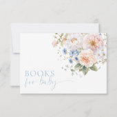 Hargrove Blue Floral Books für Baby Request Card Einladung (Rückseite)
