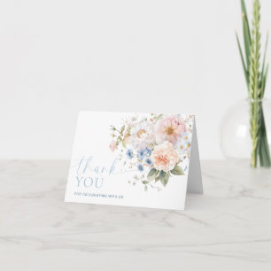 Hargrove Blue Floral Brautparty Vielen Dank Karte