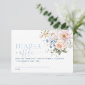 Hargrove Blue Floral Diaper Raffelkarte Einladung (Stehend Vorderseite)