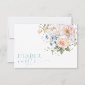 Hargrove Blue Floral Diaper Raffelkarte Einladung (Rückseite)