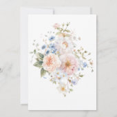 Hargrove Blue Floral Geburtstagsessen Einladung (Rückseite)