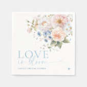 Hargrove Blue Floral Liebe in Bloom Brautparty Serviette (Vorderseite)