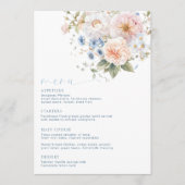 Hargrove Blue Floral Menu Menükarte (Vorderseite)