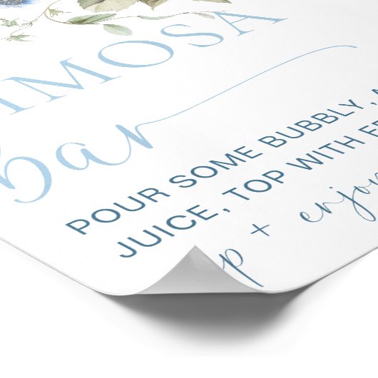 Hargrove Blue Floral Mimosa Bar Poster (Ecke)