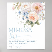 Hargrove Blue Floral Mimosa Bar Poster (Vorne)