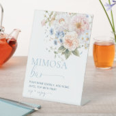 Hargrove Blue Floral MImosa Bar Sign Sockelschild (In Situ)