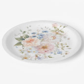 Hargrove Blue Floral Pappteller (Schrägansicht)