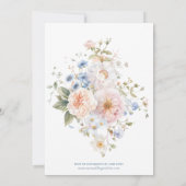 Hargrove Blue Floral Probe Dinner Einladung (Rückseite)