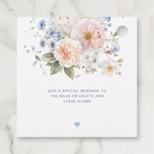 Hargrove Blue Floral Vielen Dank Geschenkanhänger (Rückseite)