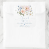 Hargrove Blue Floral Vielen Dank Quadratischer Aufkleber (Tasche)