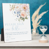 Hargrove Blue Sign Our Bible Wedding Guest Book Fotoplatte (Seite)