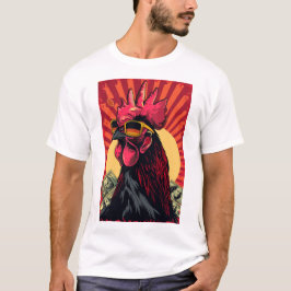 Harica Poor Rooster 2D Illustration T - Shirt