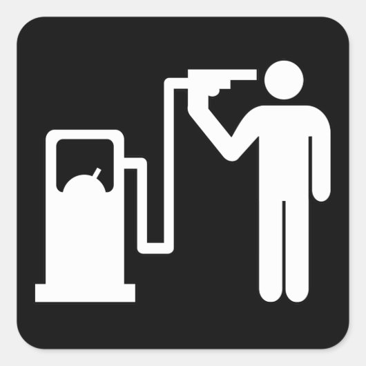 Harikari an der Wasserpumpe Quadratischer Aufkleber (Vorderseite)