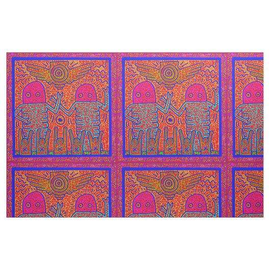 Haring Inspirierte Fantasie Stoff (Fat Quarter (45,7 x 55,9 cm))