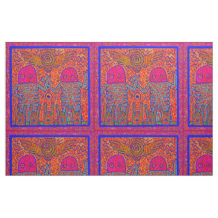 Haring inspirierte Flugzeug-Fantasie Stoff