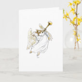 Hark! Angel Rabbit mit Trumpet-Karte Karte (Gelbe Blume)