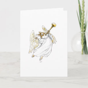 Hark! Angel Rabbit mit Trumpet-Karte Karte