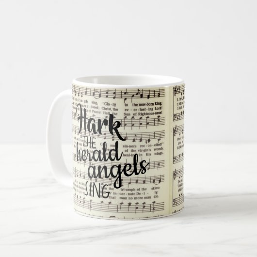 Hark, die Herald Angels Sing Kaffeetasse (Vorderseite Links)