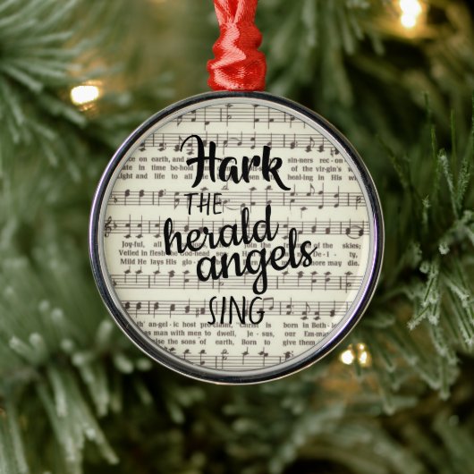 Hark, die Herald Angels Sing Metal Ornament (Baum)