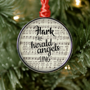 Hark, die Herald Angels Sing Metal Ornament Aus Metall