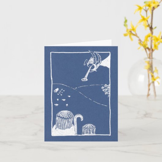 Hark! Die Herald Angels Sing Weihnachtskarte Karte (Gelbe Blume)