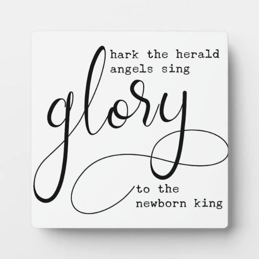 Hark die Herold Engel singen Ruhm Weihnachtszeiche Fotoplatte (Vorderseite)