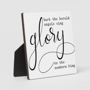 Hark die Herold Engel singen Ruhm Weihnachtszeiche Fotoplatte