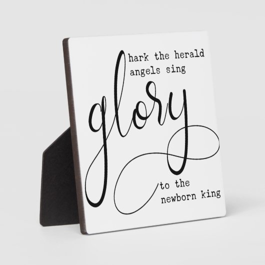 Hark die Herold Engel singen Ruhm Weihnachtszeiche Fotoplatte (Vorderseite)