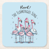 Hark The Flamingos Sing Rechteckiger Pappuntersetzer (Vorderseite)