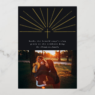 Hark The Herald Angels Foil Holiday Foto Card Folieneinladung