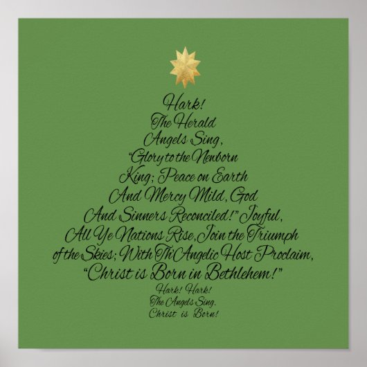 Hark the Herald Angels Sing Christmas Tree Poster (Vorne)
