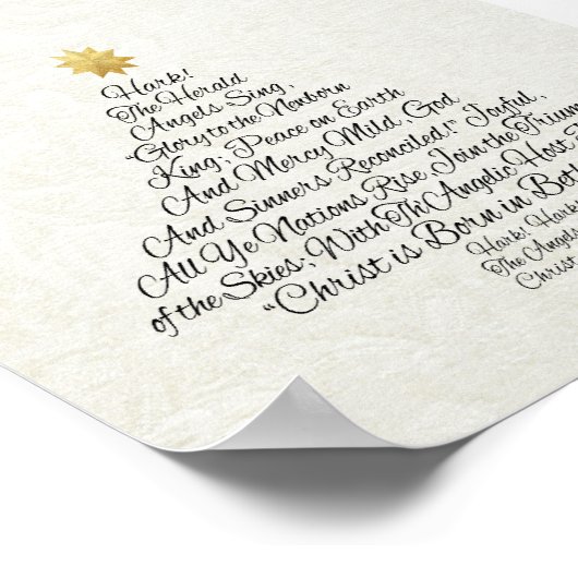 Hark the Herald Angels Sing Christmas Tree Poster (Ecke)