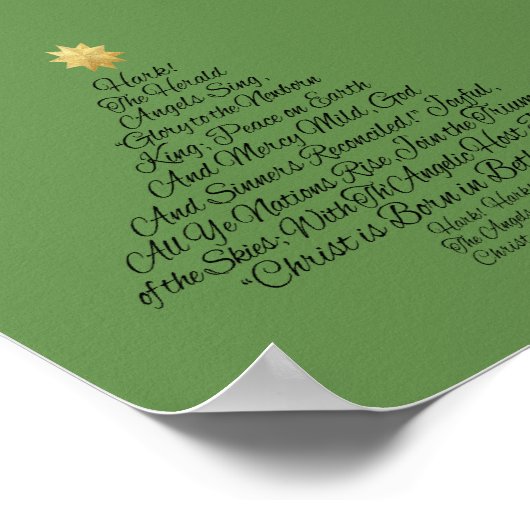 Hark the Herald Angels Sing Christmas Tree Poster (Ecke)