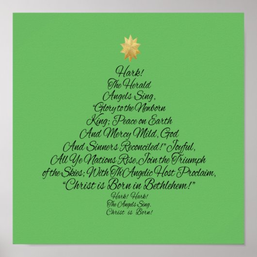 Hark the Herald Angels Sing Christmas Tree Poster (Vorne)