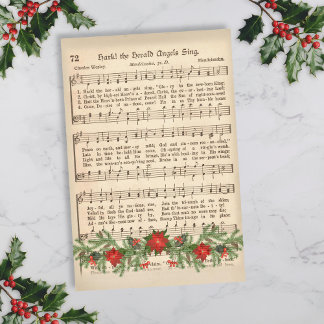 Hark the Herald Angels Sing Music Sheet Decoupage Seidenpapier