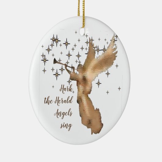 Hark the Herald Angels Sing Weihnachten Keramik Ornament (Rechts)