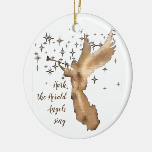 Hark the Herald Angels Sing Weihnachten Keramik Ornament (Links)