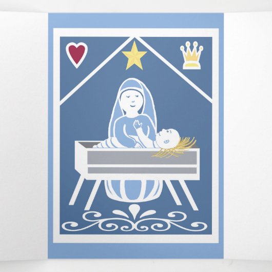 Hark the herald Engel singt Weihnachtskarte Dreifach Gefaltete Einladung (Innenseite Mitte)